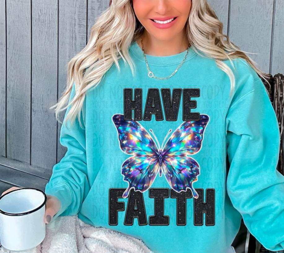 Have faith crystal butterfly (DDD)  39999 DTF transfer