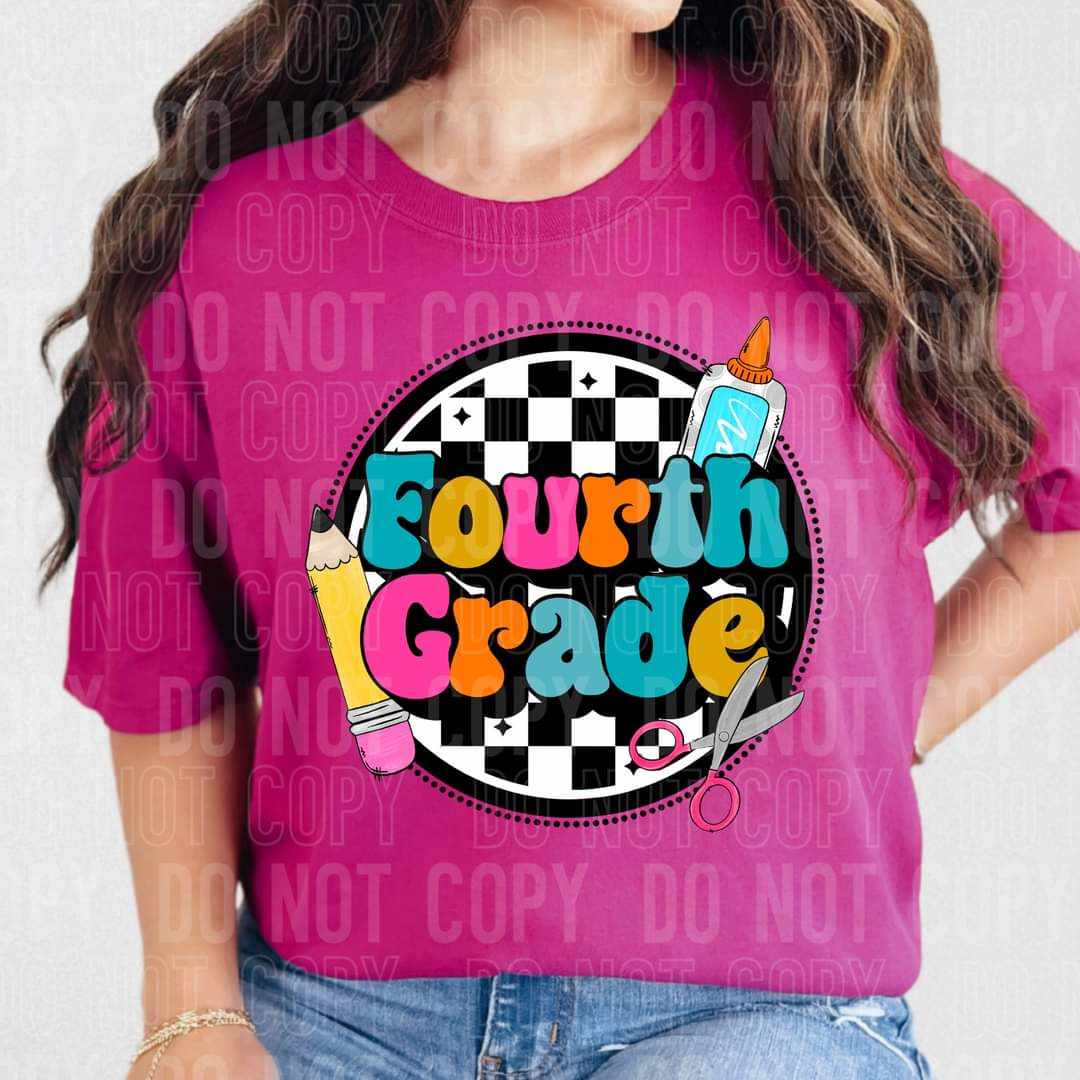 Fourth grade checkered circle (SBB) 43294 DTF transfer