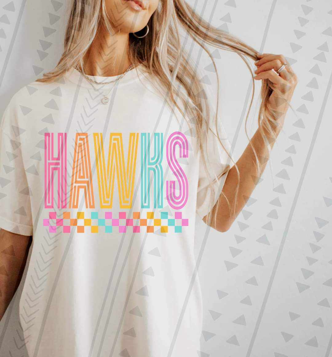 Hawks colorful retro 41677 DTF transfer