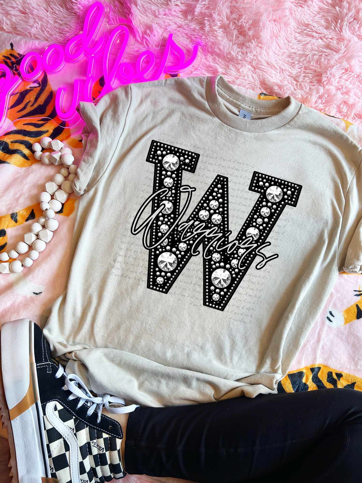 W warriors rhinestone (CITY) 41372 DTF TRANSFER
