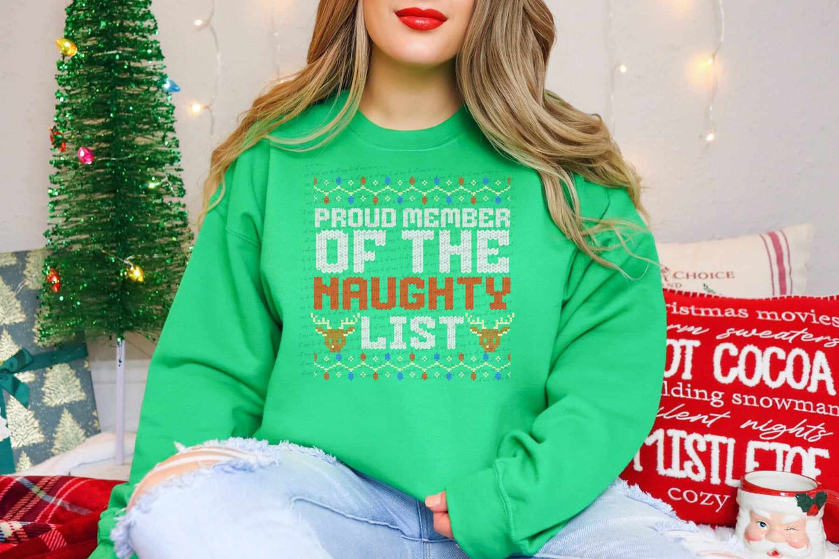 Proud member of the naughty list knitted 39900 DTF transfer