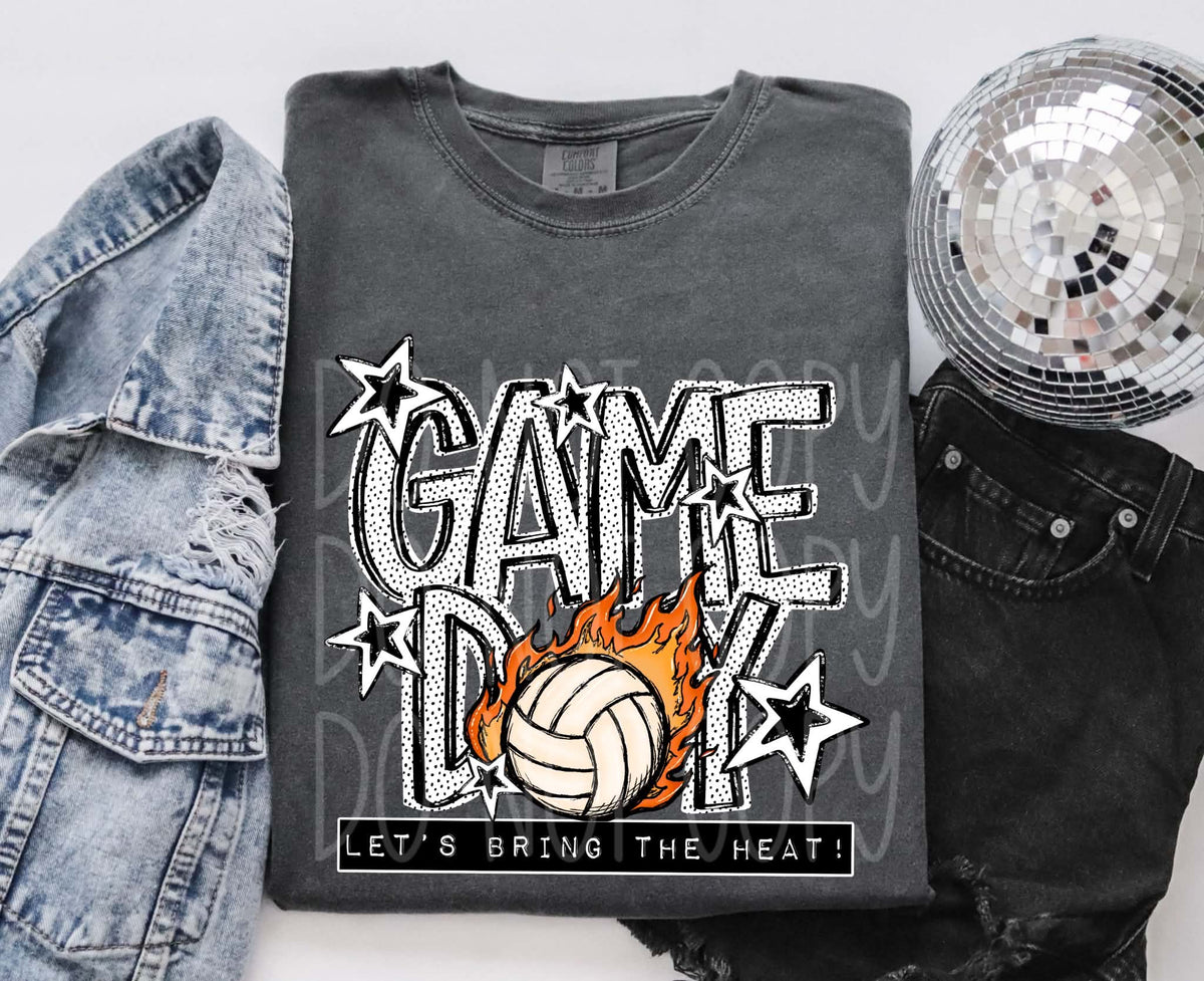 Game day flaming volleyball (PH) DTF Transfer