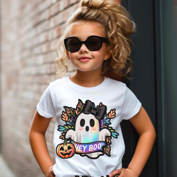 Hey boo ghost with black bow 43063 DTF transfers