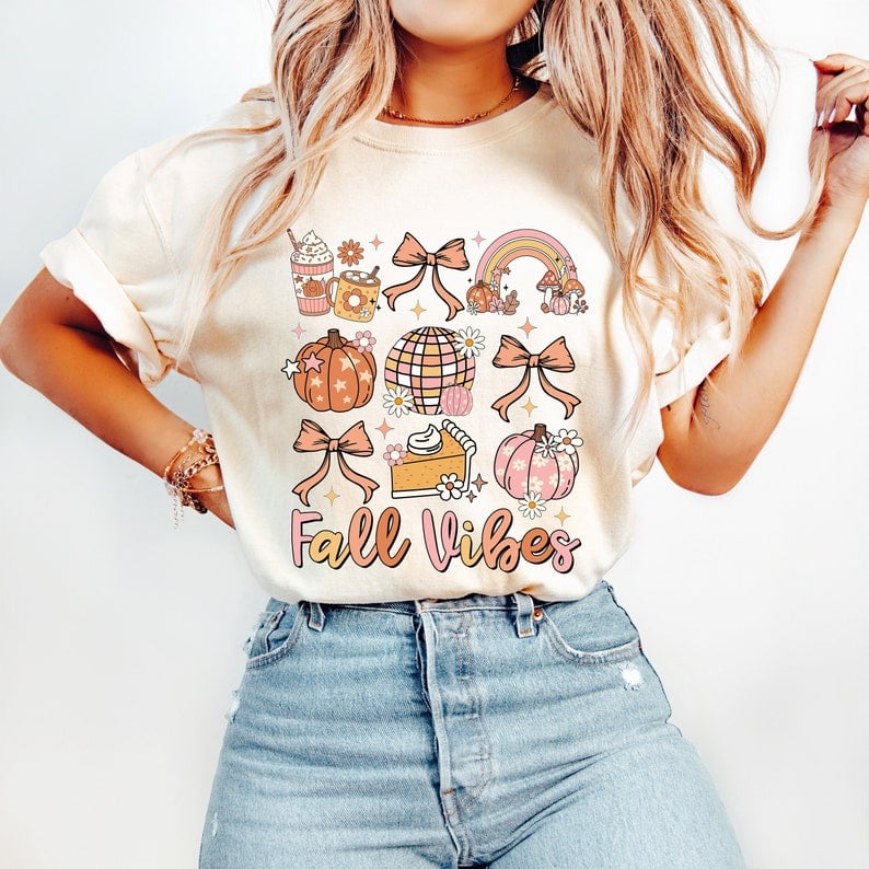 Fall vibes collage 43028 DTF transfers