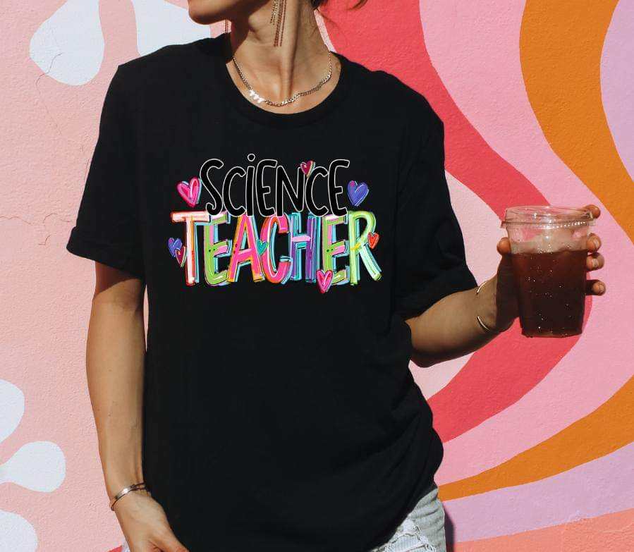 Science teacher cherry font 41707 DTF transfer