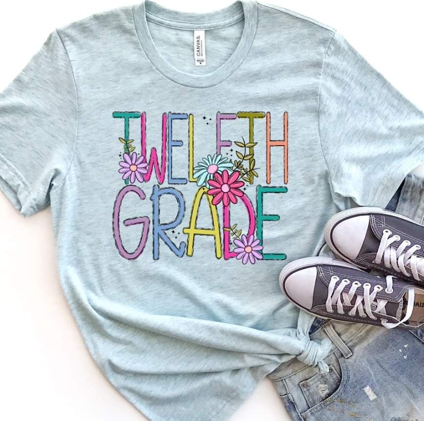 Twelfth grade colorful with flowers 39866 DTF transfer
