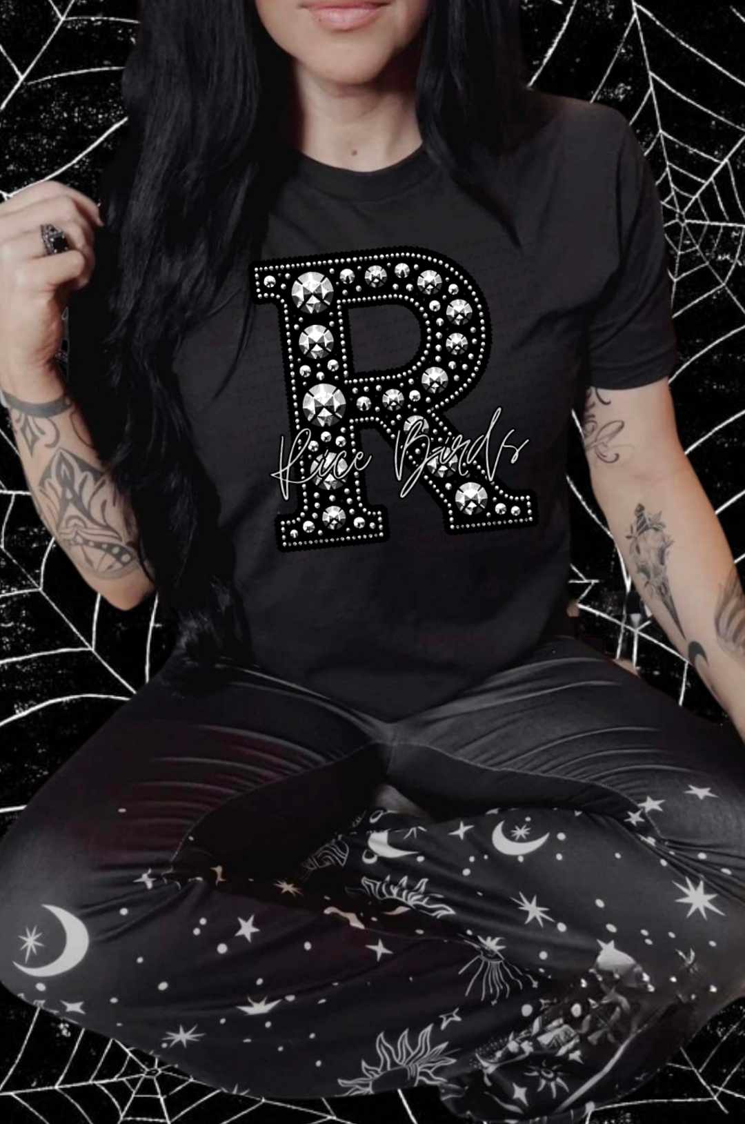 R rice birds rhinestone (CITY) 41383 DTF TRANSFER