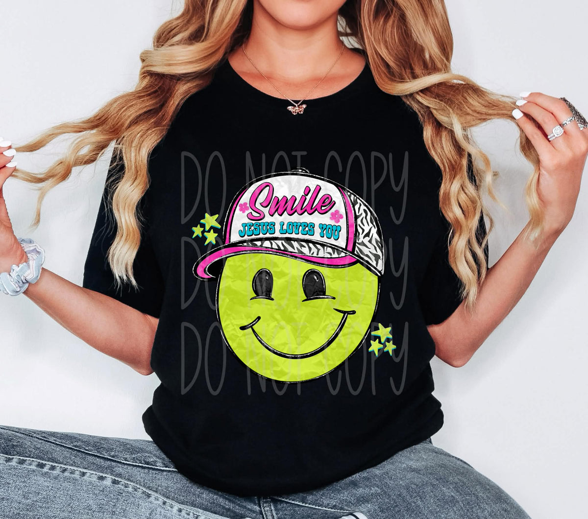 Smile Jesus loves you happy face (PH) DTF Transfer