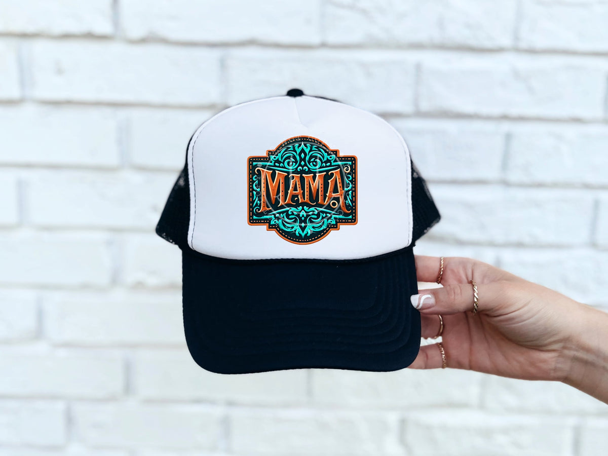 Mama teal background 43210 DTF transfer