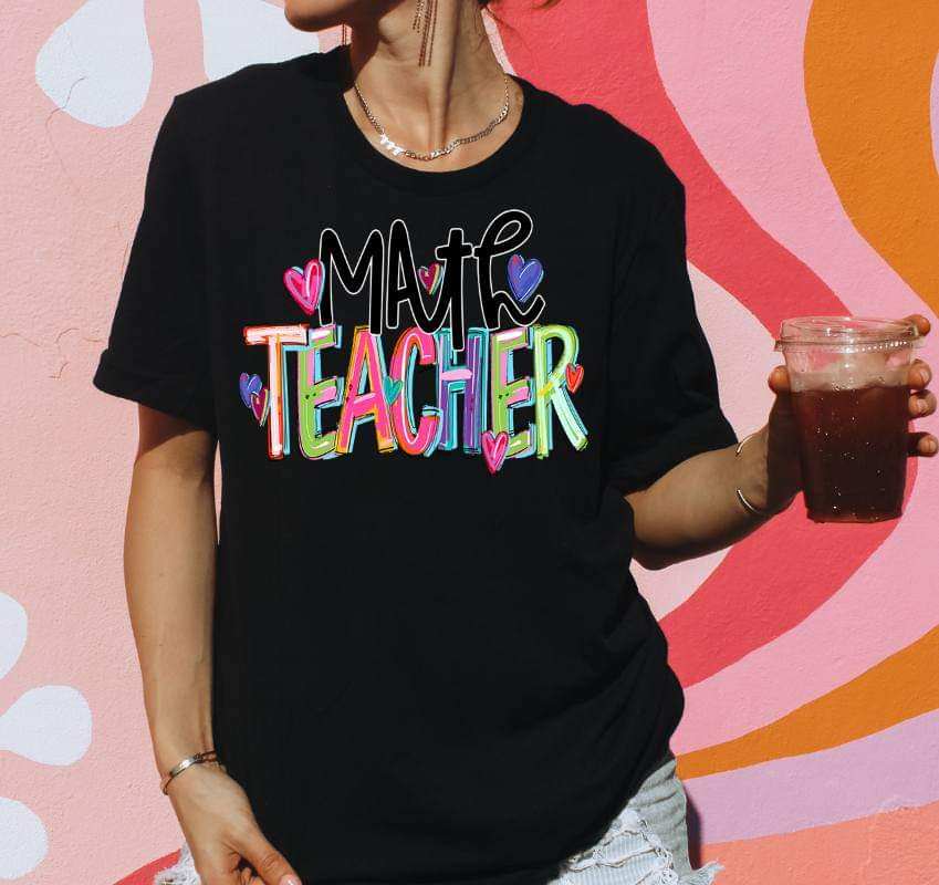 Math teacher cherry font 41709 DTF transfer