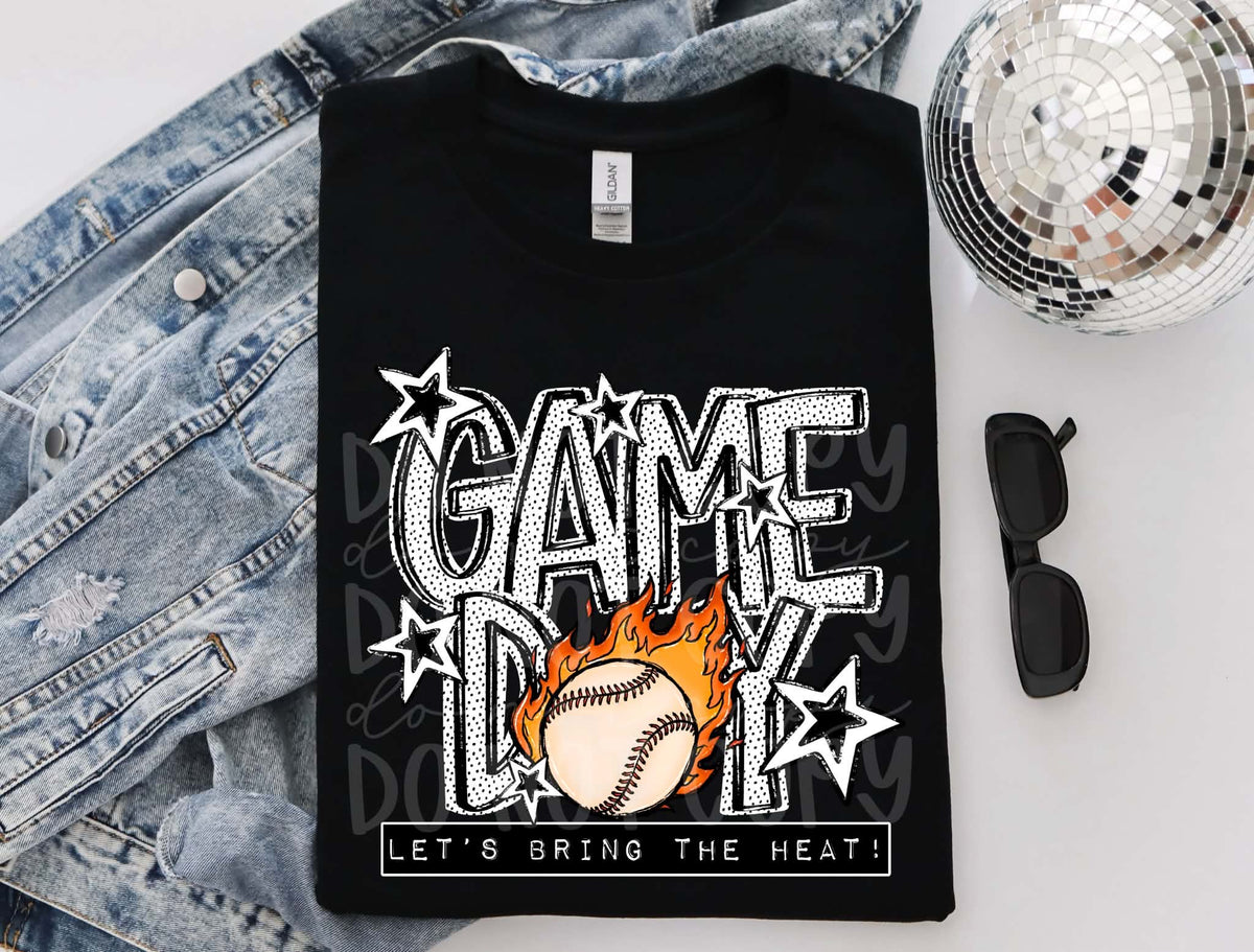 Game day flaming baseball (PH) DTF Transfer