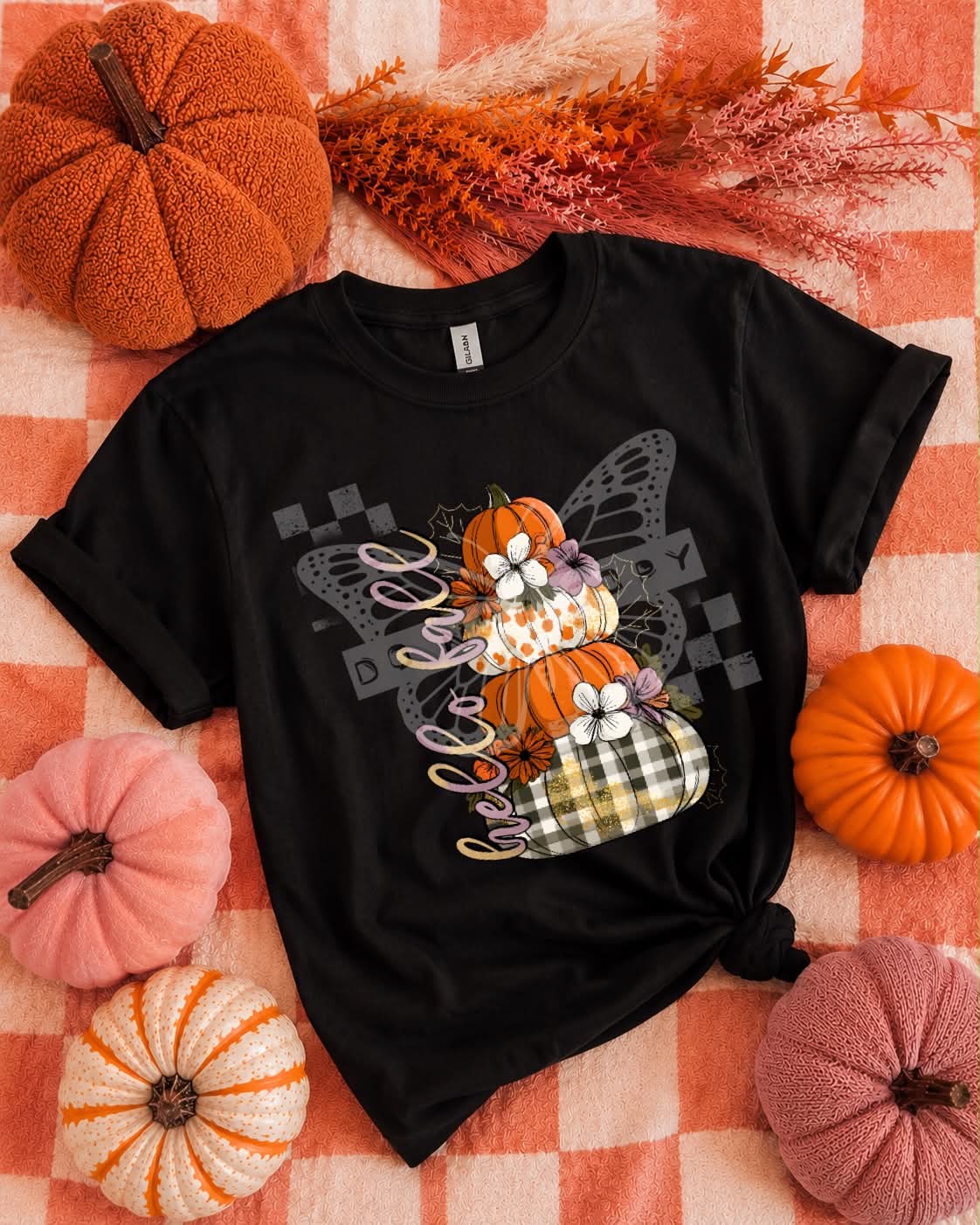 Hello fall stacked pumpkins (PH) DTF Transfer