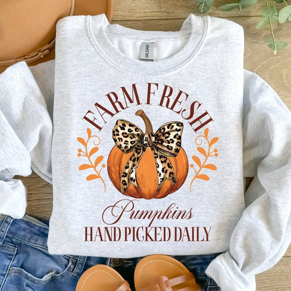 Farm fresh pumpkins leopard bow 41960 DTF transfer