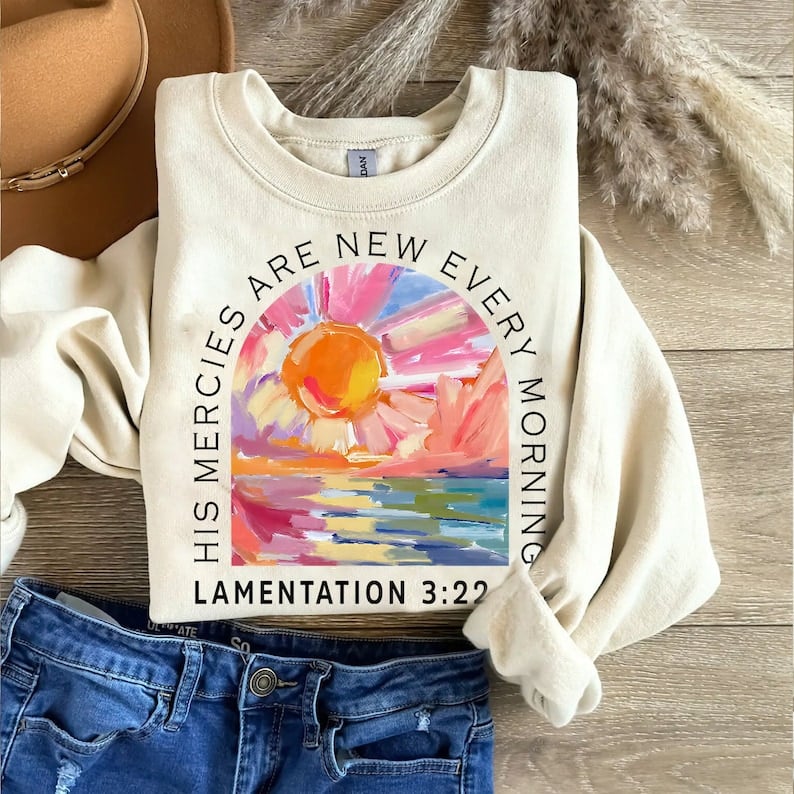 His mercies are new finger paint 41961 DTF transfer