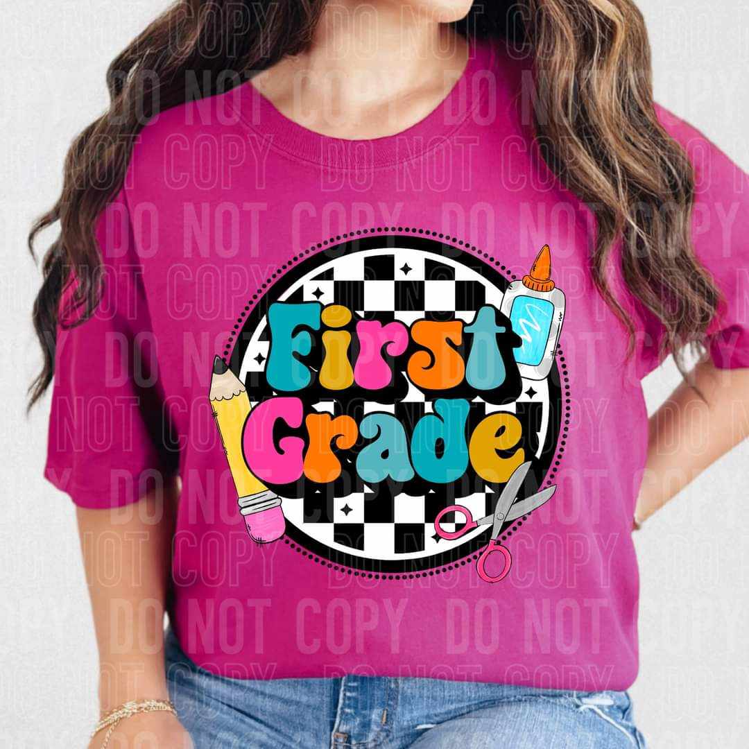 First grade checkered circle (SBB) 43292 DTF transfer