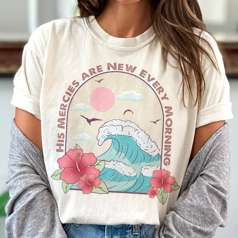 His mercies are new every morning wave 41920 DTF transfer