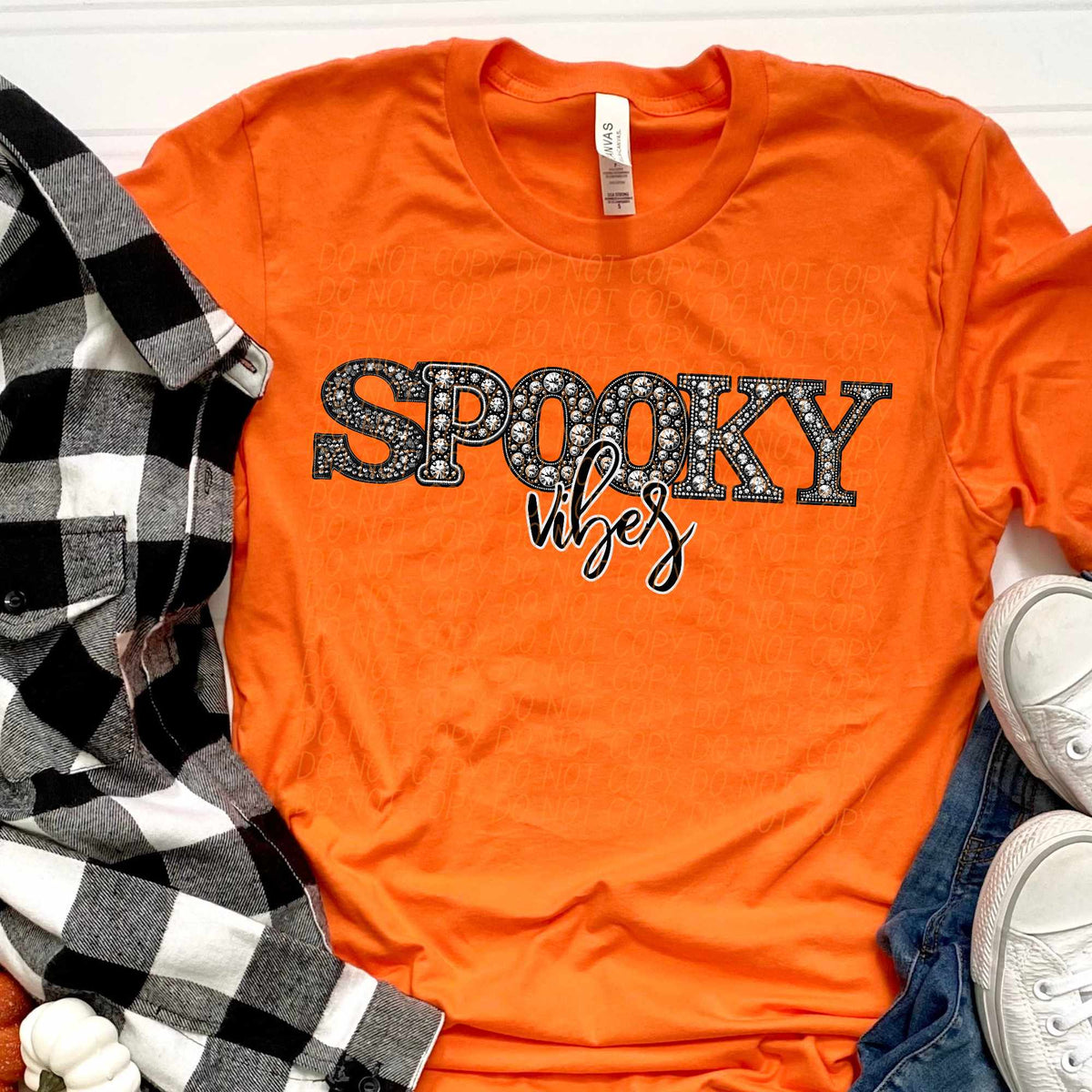 Spooky vibes rhinestone (CITY) 43103 DTF transfer