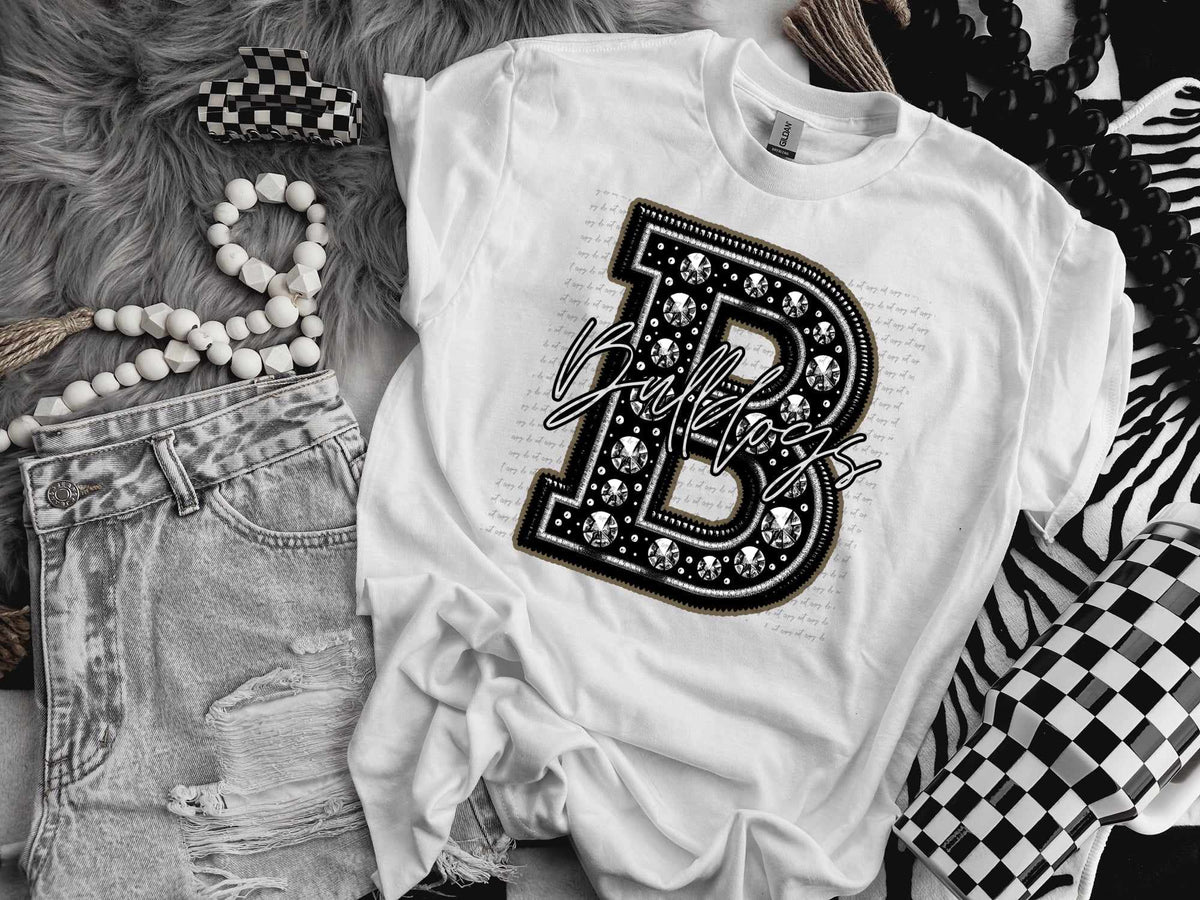 B bulldogs rhinestone (CITY) 41449 DTF TRANSFER