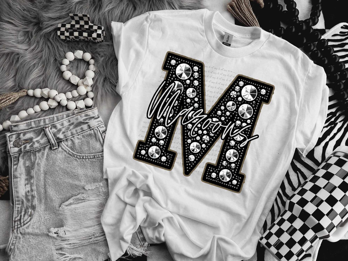 M maroons rhinestone (CITY) 41426 DTF TRANSFER