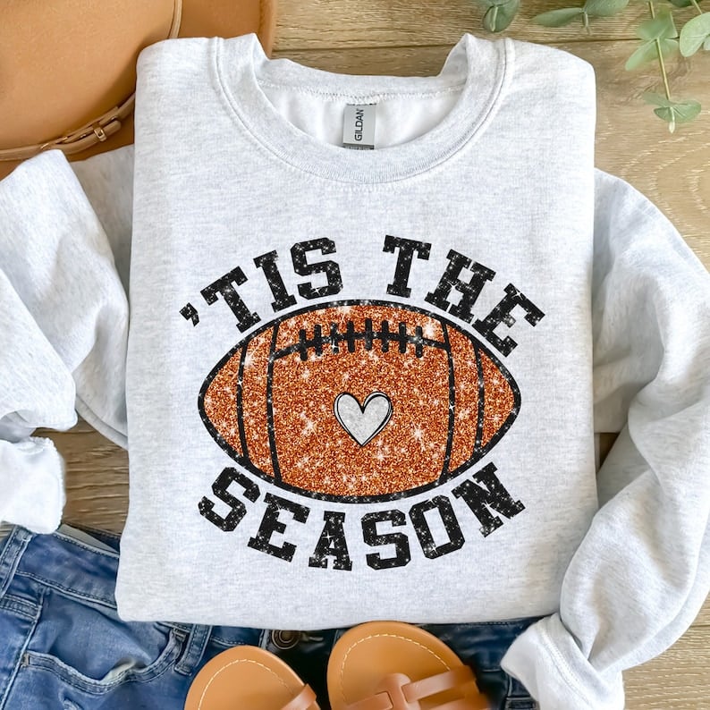 Tis the season glittery football 41907 DTF transfer