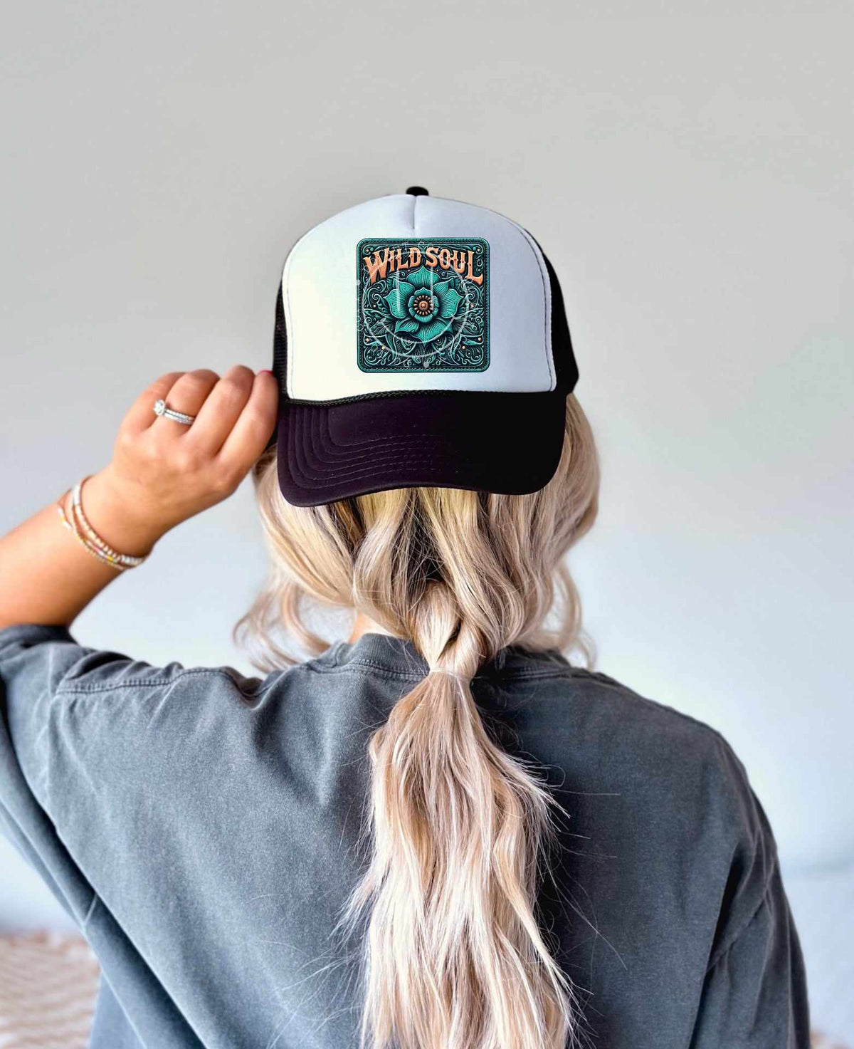 Wild soul teal hat patch 43199 DTF transfer
