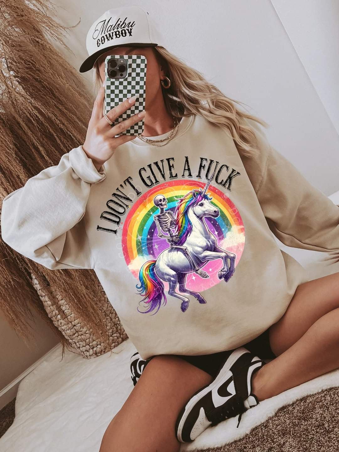 I don't give a fuck skellie on unicorn (LYTTLE) 43233 DTF transfers