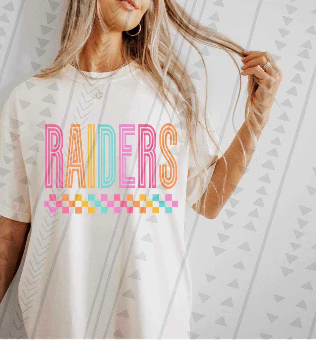 Raiders colorful retro 41661 DTF transfer