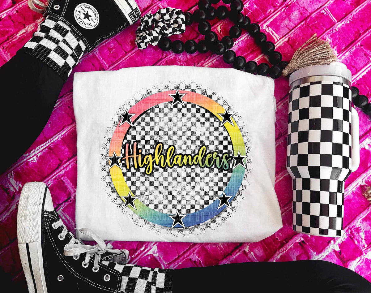 Highlanders circle black outline (CCDD) 43139 DTF transfer