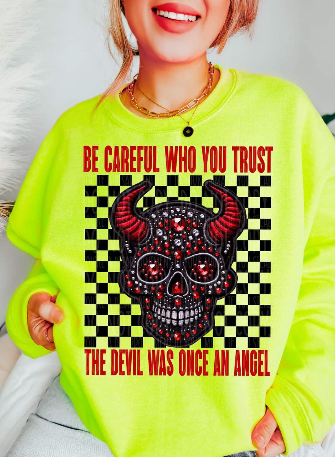 Be careful who you trust the devil was once an angel (LYTTLE) 43250 DTF transfers