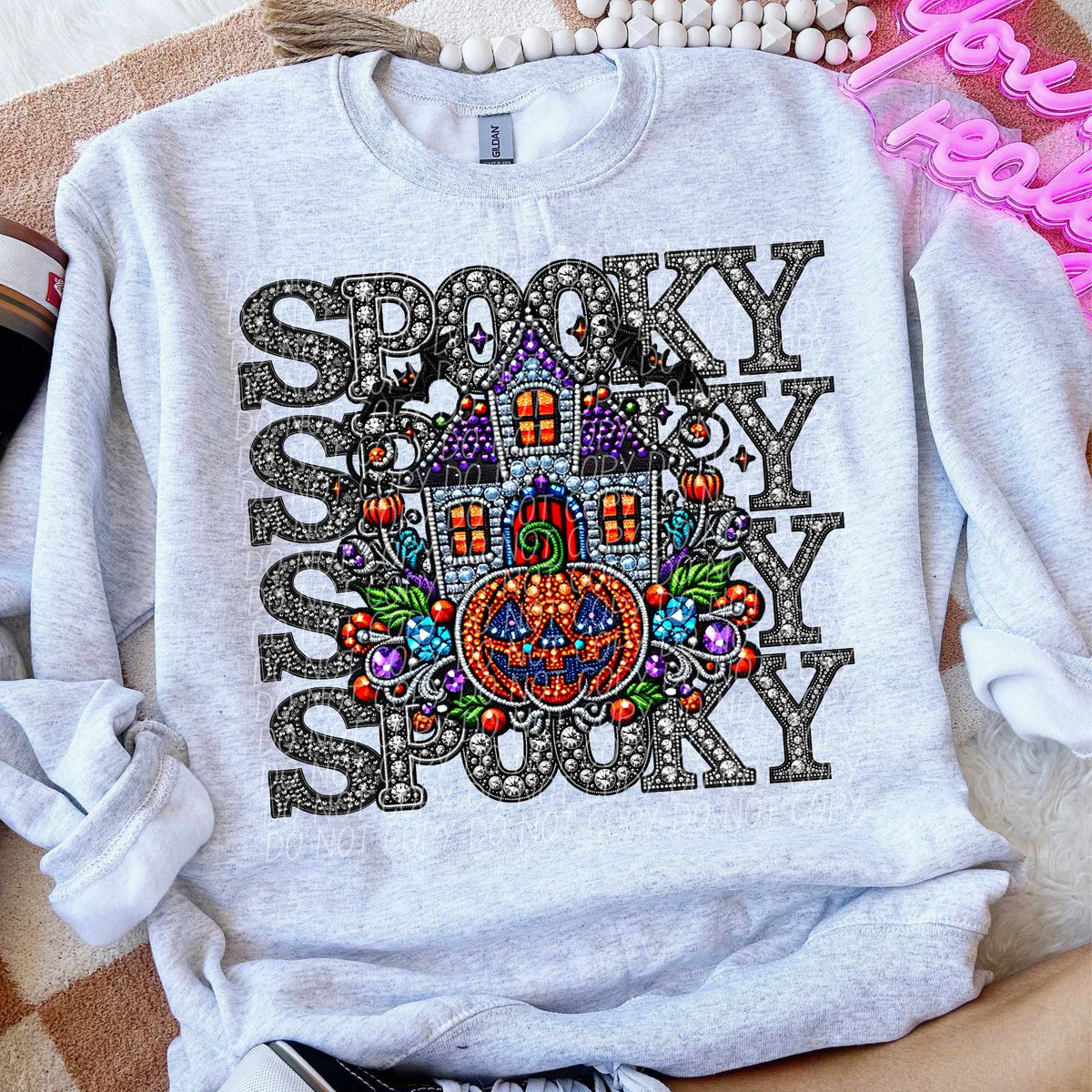 Copy of Spooky stacked house rhinestone (CITY) 43100 DTF transfer