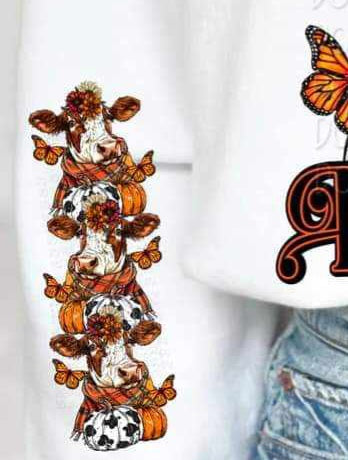 Fall cow SLEEVE exclusive 41193 DTF TRANSFER