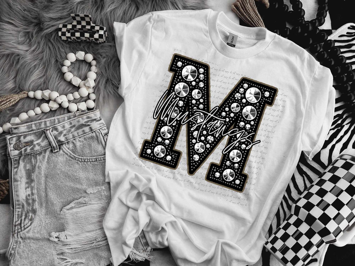 M mustangs rhinestone (CITY) 41441 DTF TRANSFER