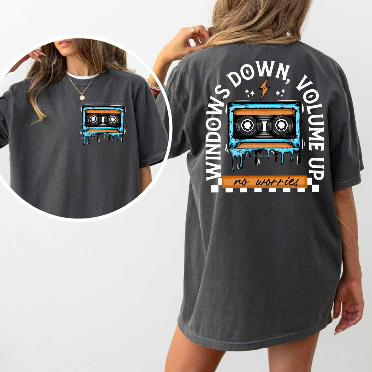 Windows down volume up white font FRONT ONLY (CSC) 43058 DTF transfers