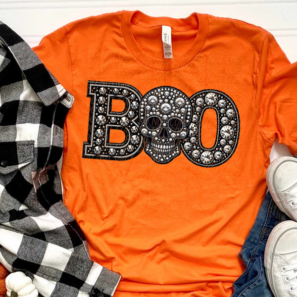 Boo skull rhinestone (CITY) 43109 DTF transfer