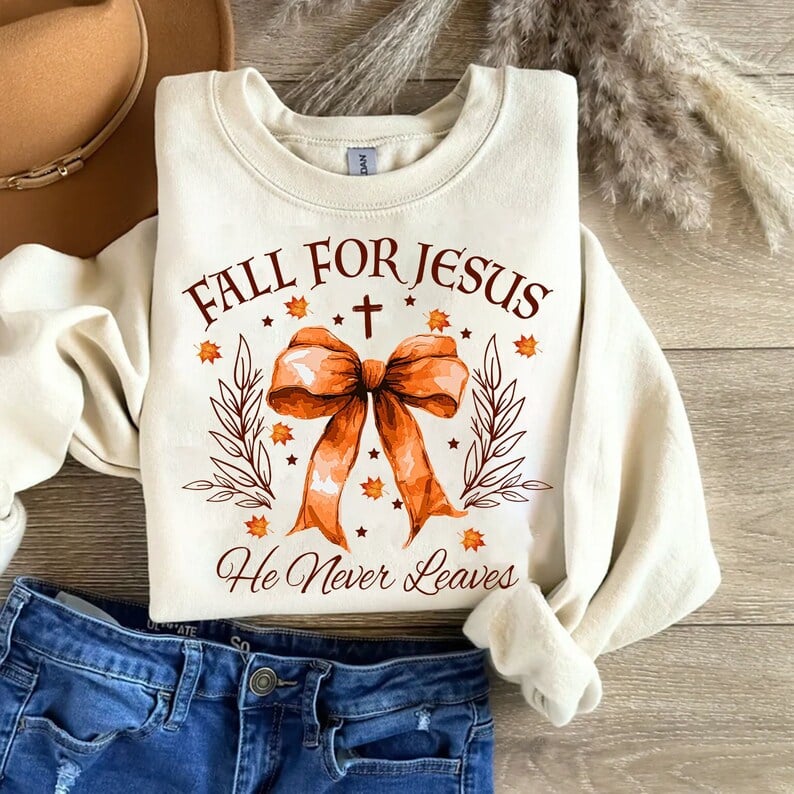 Fall for jesus orange bow 41901 DTF transfer