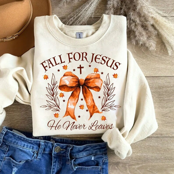 Fall for jesus orange bow 41901 DTF transfer