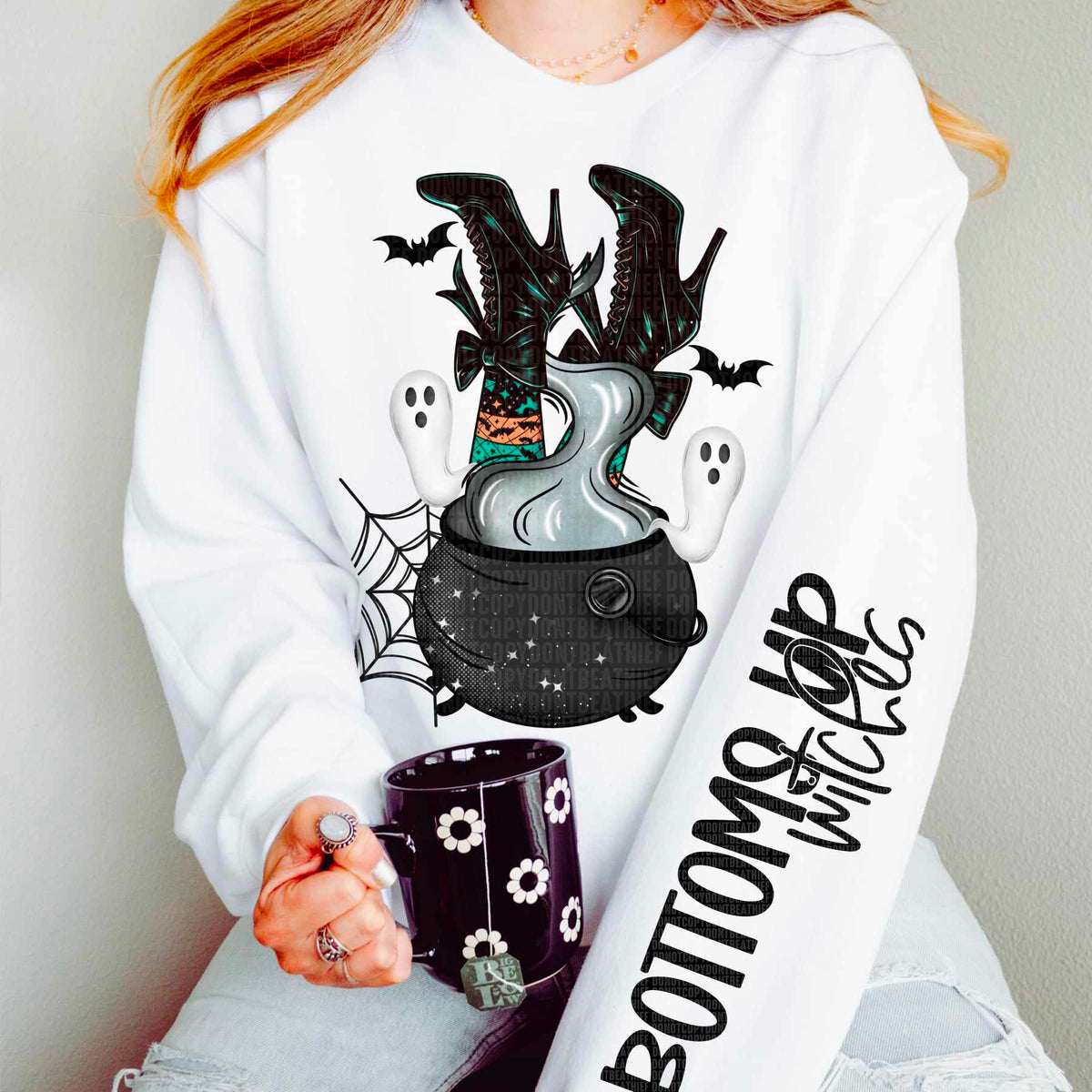 Cauldron with witch legs FRONT ONLY 43428 DTF transfer