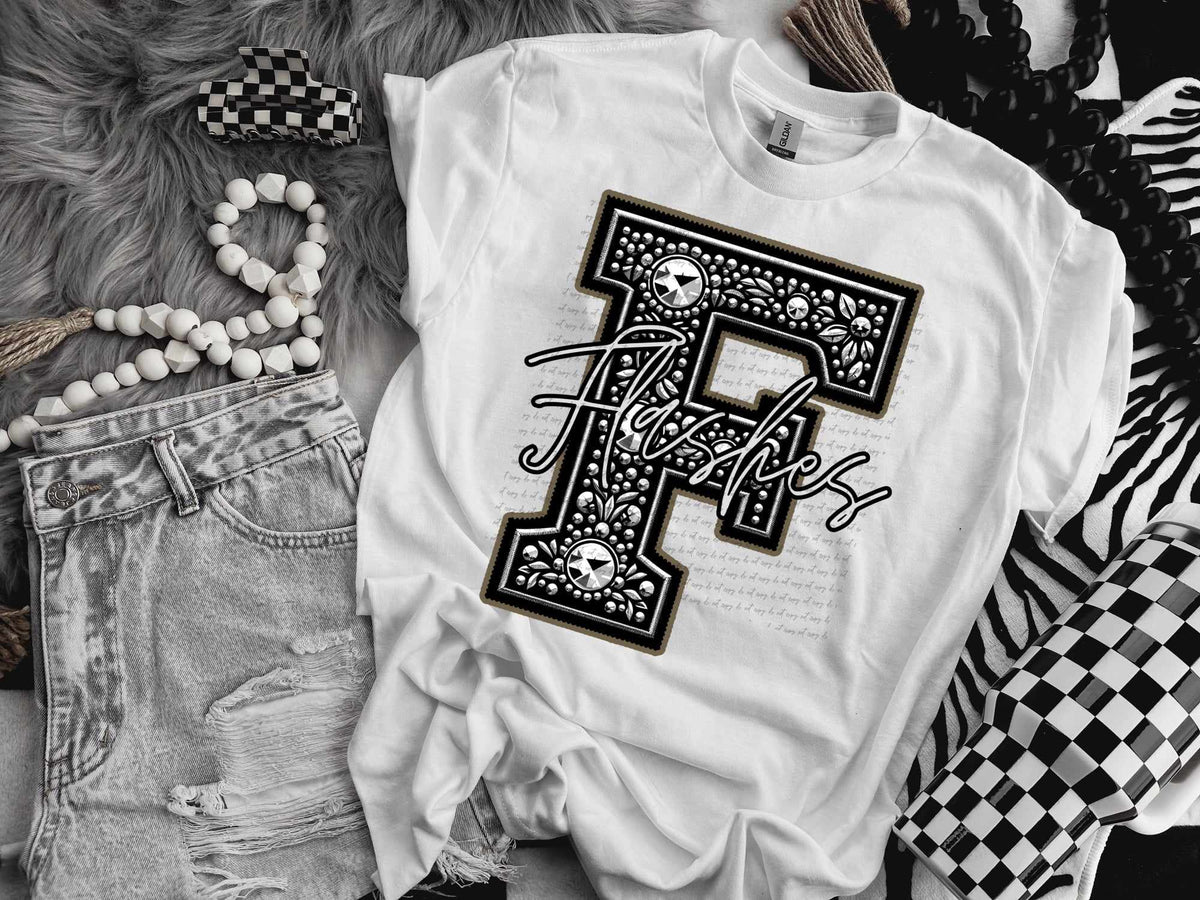 F flashes rhinestone (CITY) 41457 DTF TRANSFER