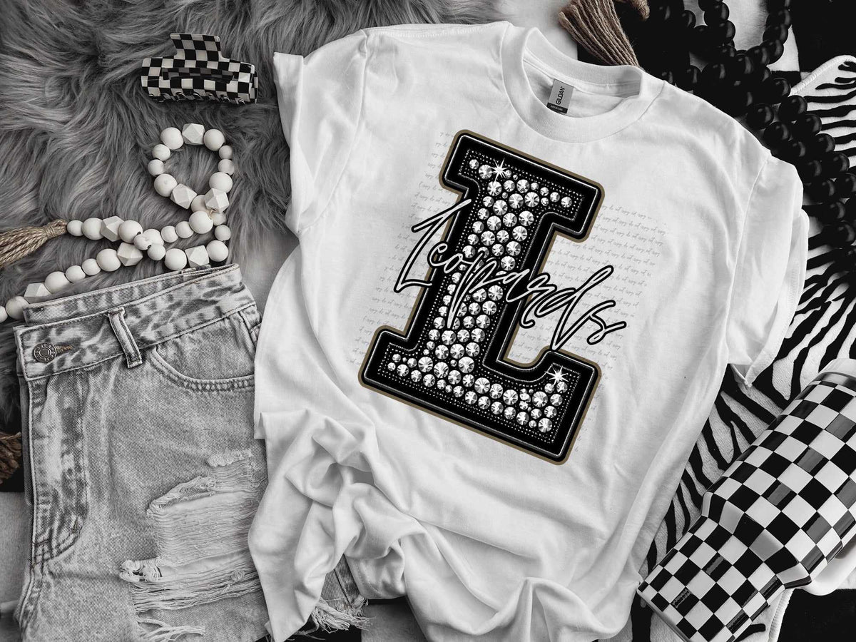 L leopards rhinestone (CITY) 41442 DTF TRANSFER