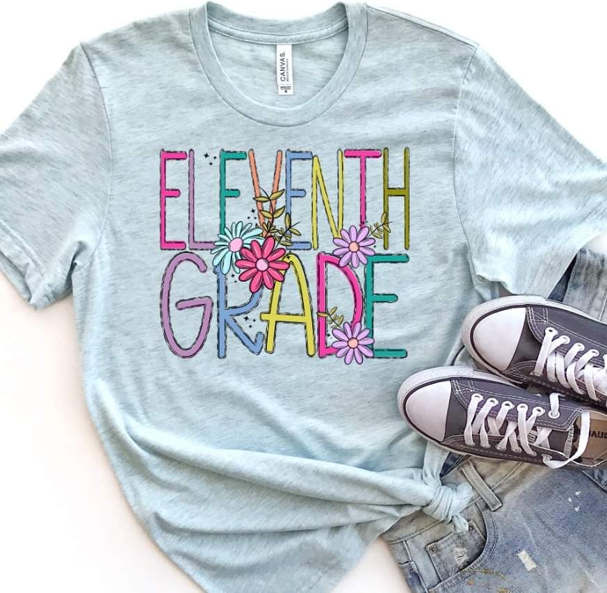 Eleventh grade colorful with flowers 39865 DTF transfer