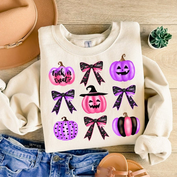 Trick or treat pink and purple collage 41913 DTF transfer