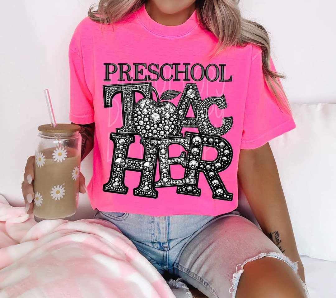 Preschool teacher rhinestone 41133 DTF transfer