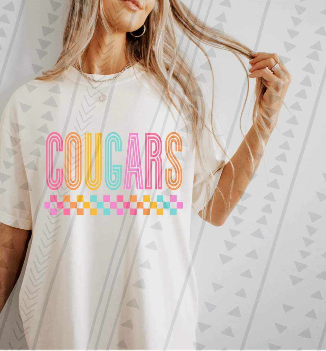 Cougars colorful retro 41684 DTF transfer
