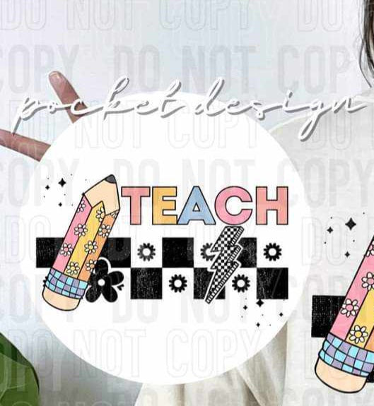 Teach pastel and checkered (SBB) 43296 DTF transfer