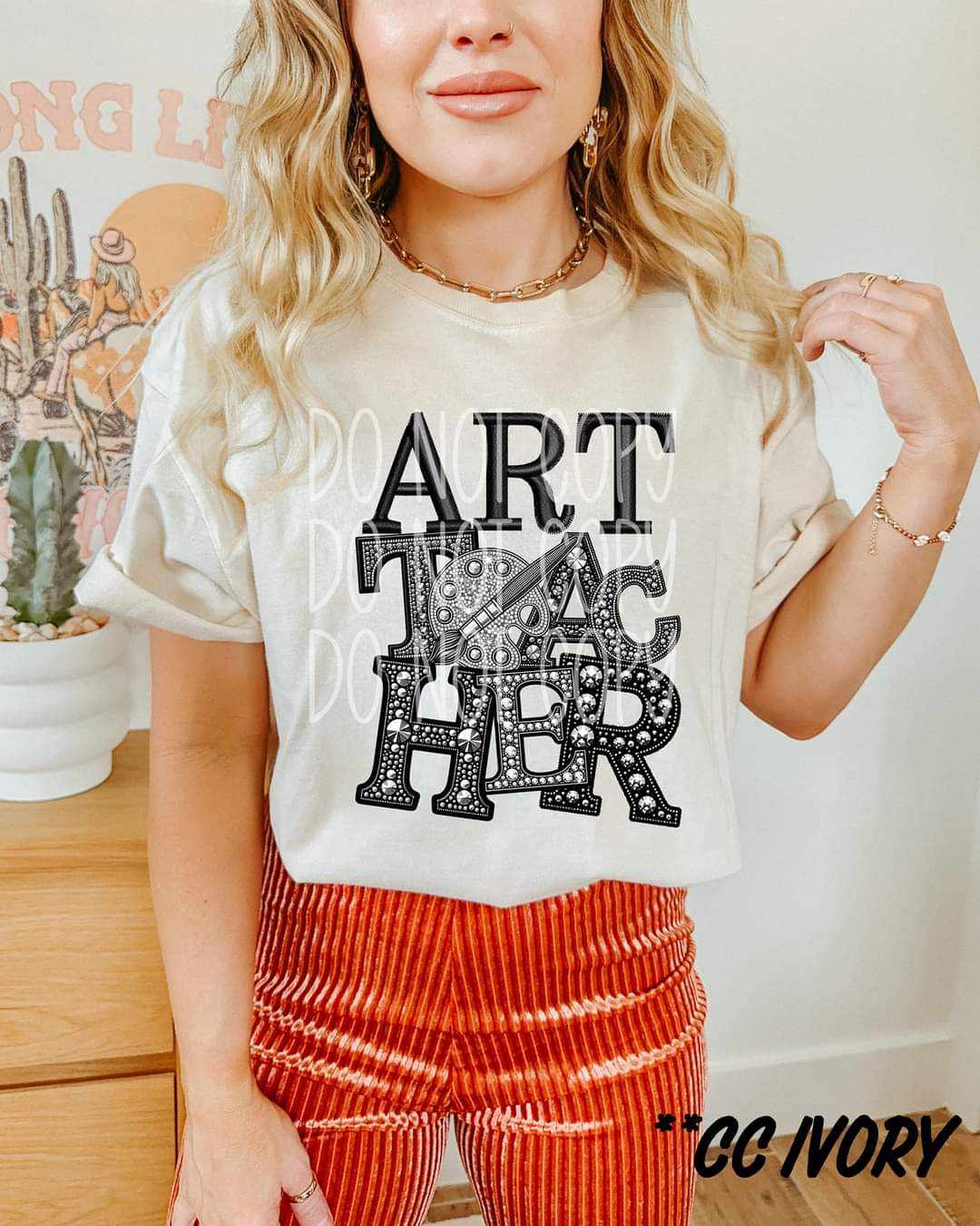 Art teacher rhinestone 41136 DTF transfer