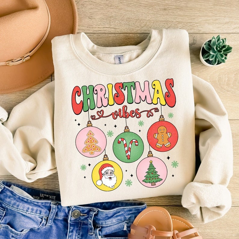 Christmas vibes ornaments 43006 DTF transfers