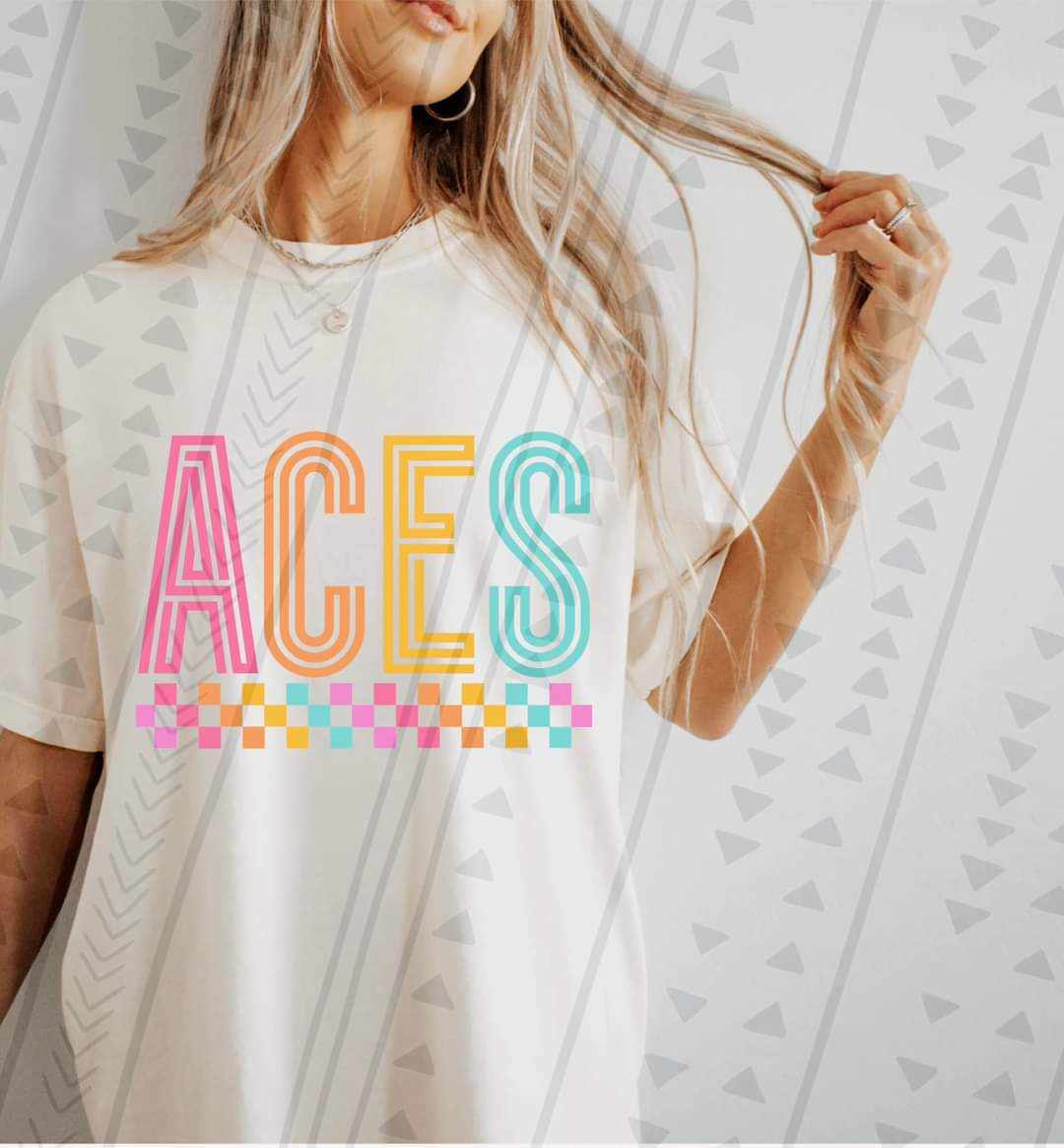 Aces colorful retro 41686 DTF transfer