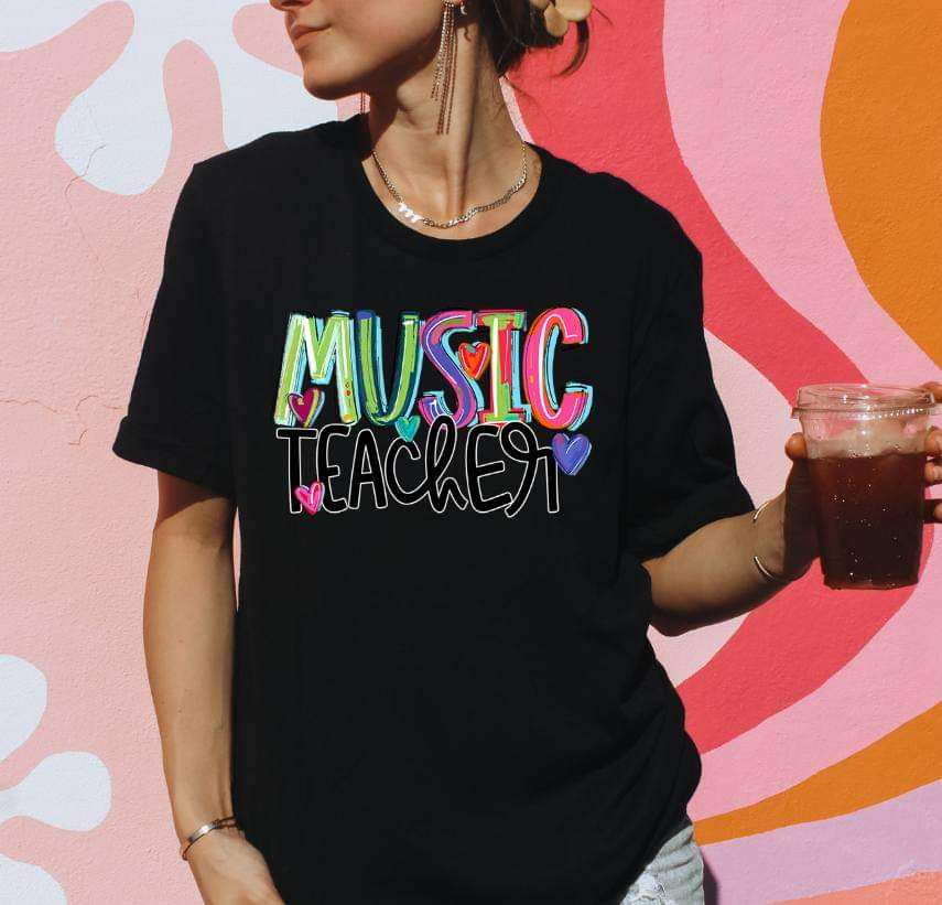 Music teacher cherry font 41712 DTF transfer