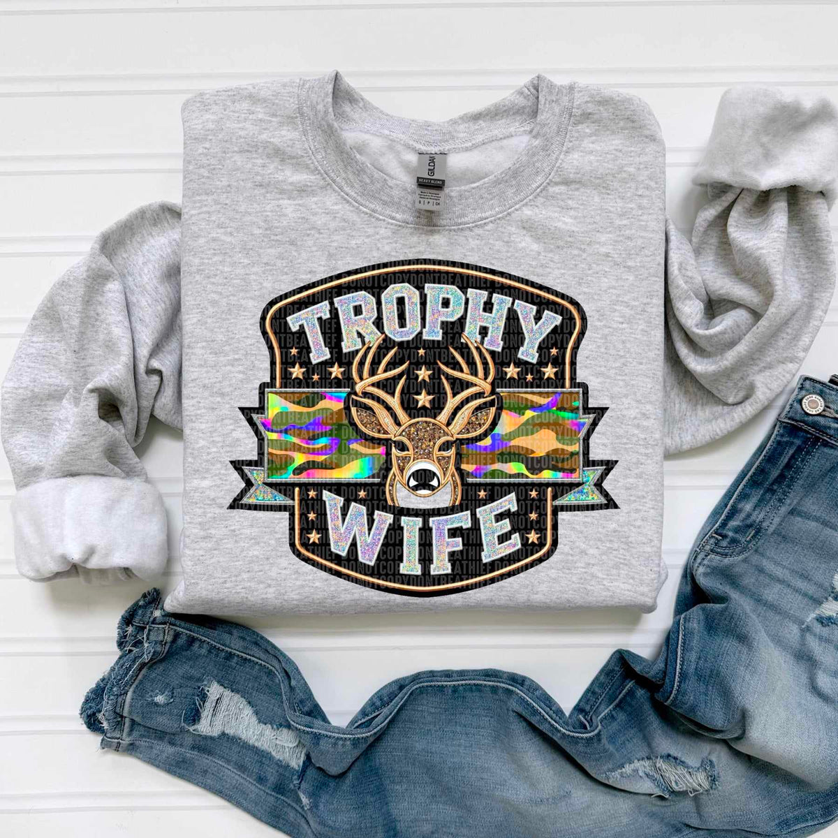 Trophy wife deer 43429 DTF transfer