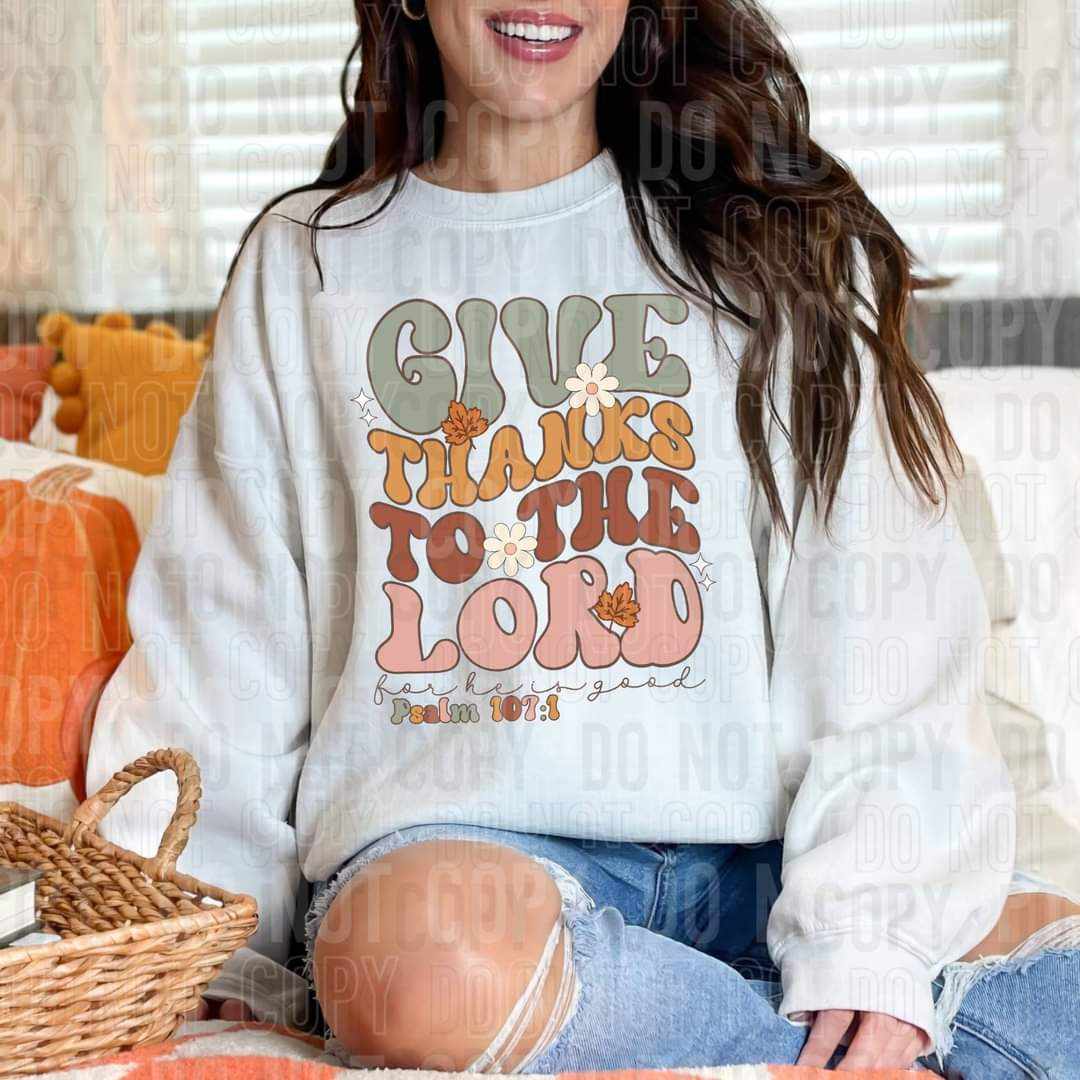 Give thanks to the lord bubble letters (SBB) 43287 DTF transfer
